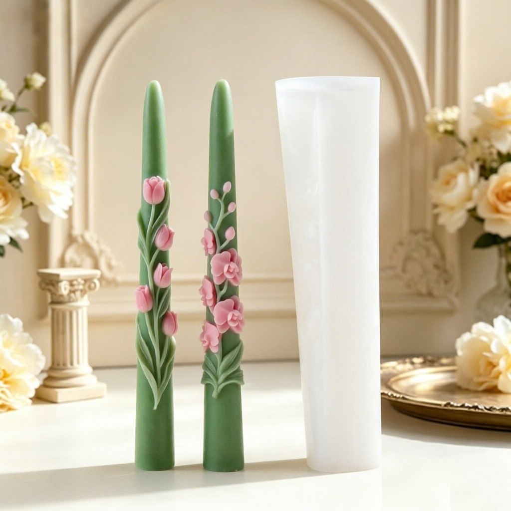 Candle Making Video - Cetakan Lilin Silikon Bentuk Bunga Panjang
