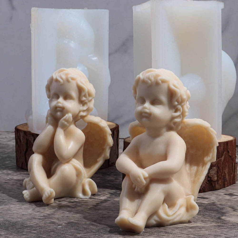 Candle Making Video - 3D malaikat anak-anak cetakan silikon indah