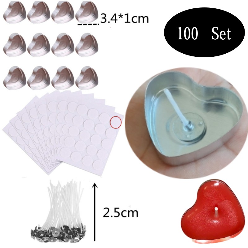 100 Set Bentuk Hati Kosong Alu - Candle Making Video ulasan dan harga