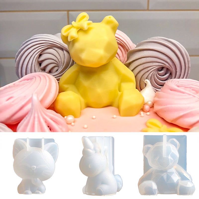 Cetakan Silikon Beruang Stereo - Candle Making Jelly ulasan dan harga