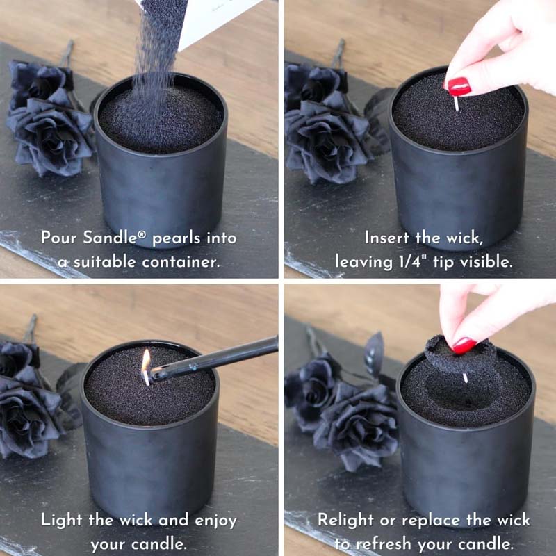 Pasir Lilin Hitam dengan Sumbu - Candle Making Video ulasan dan harga
